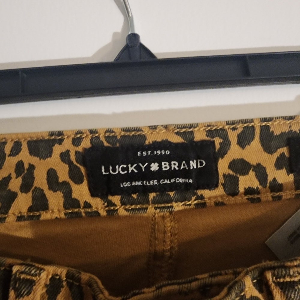 Lucky Brand Bridgette Skinny Leopard print jeans 00/24 NWT - Picture 3 of 5